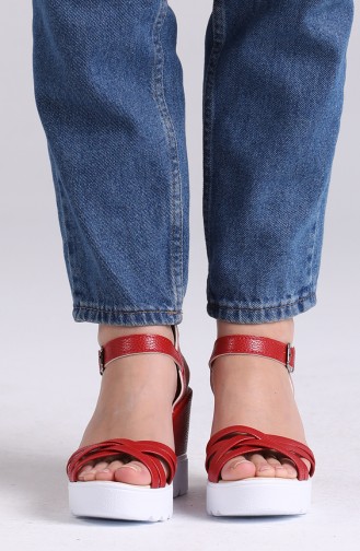 أحذية الكعب العالي أحمر 98604-4