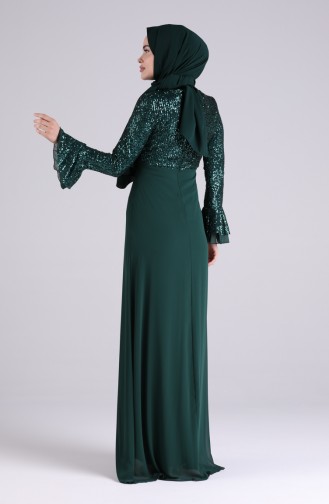 Smaragdgrün Hijab-Abendkleider 5901-01