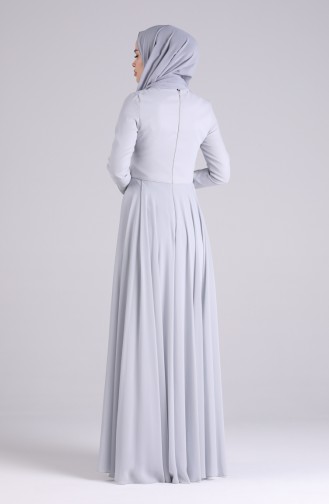 Grau Hijab-Abendkleider 9211-02