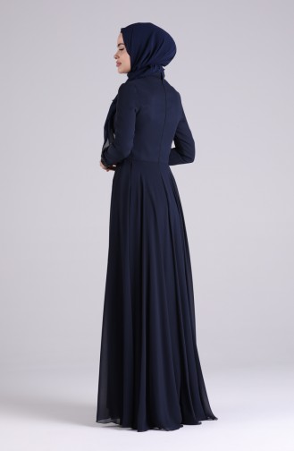 Dunkelblau Hijab-Abendkleider 9211-03