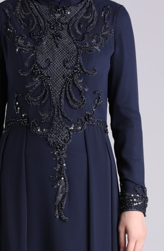 Stone Evening Dress 9211-03 Navy Blue 9211-03