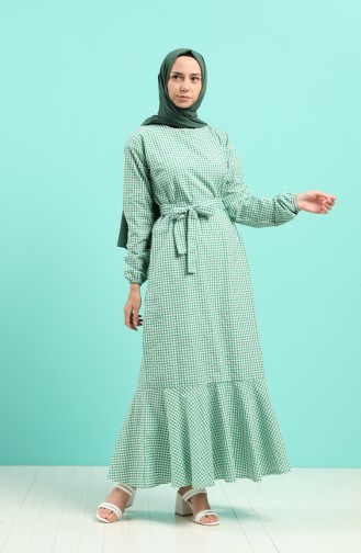 Plaid Belted Dress 4624-04 Green 4624-04