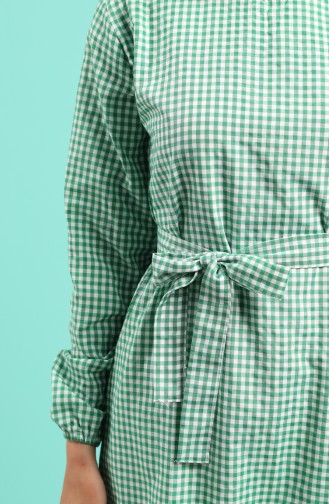 Plaid Belted Dress 4624-04 Green 4624-04
