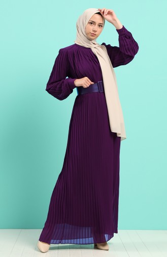 Lila Hijab Kleider 7686-01