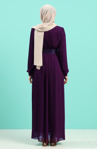 Lila Hijab Kleider 7686-01