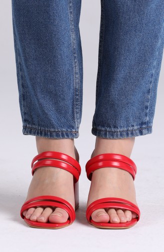 Red Summer slippers 0830-06