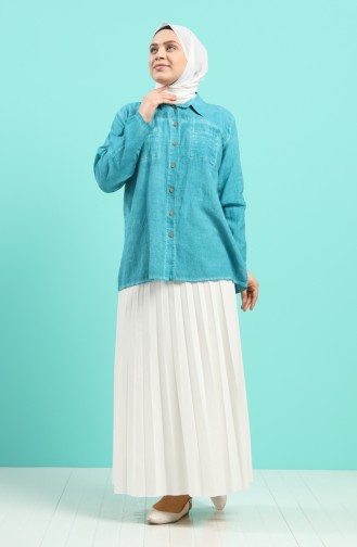 Oil Blue Overhemdblouse 4007-03