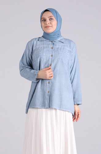 Blue Overhemdblouse 4007-08