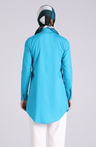 Turquoise Overhemdblouse 3071-03