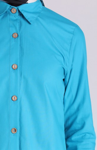 Turquoise Overhemdblouse 3071-03