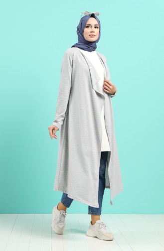 Cardigan Décontracté à Deux Fils 3136A-01 Gris 3136A-01