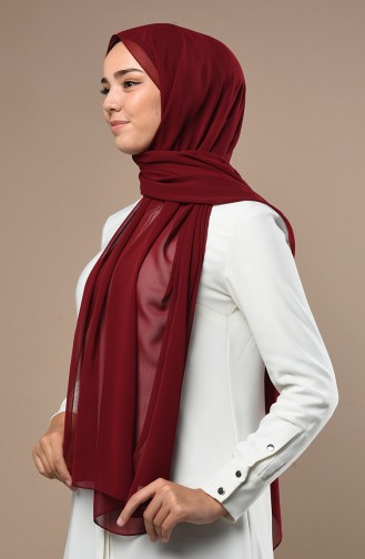 Düz Multi Şifon Şal 90640-19 Bordo