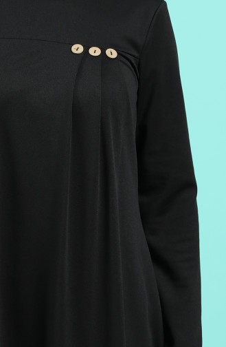 Düğme Detaylı Tunik Pantolon İkili Takım 2020-08 Siyah