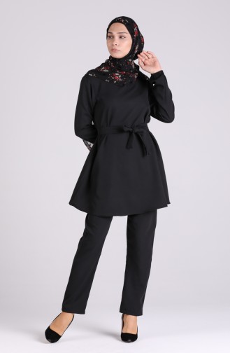 Belted Tunic Trousers Double Suit 30391-01 Black 30391-01