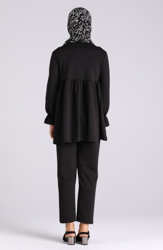 Ruffled Tunic Trousers Double Suit 3061-01 Black 3061-01