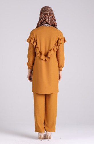 Frilly Tunic Trousers Double Suit 4402-01 Mustard 4402-01