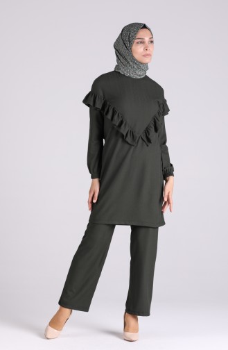 Frilly Tunic Trousers Double Suit 4402-02 Dark Green 4402-02
