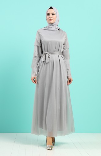 Habillé Hijab Gris 2037-03