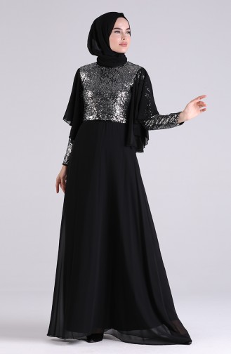 Silbergrau Hijab-Abendkleider 9536-01