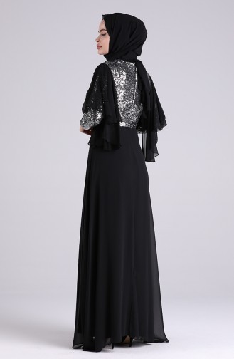 Silbergrau Hijab-Abendkleider 9536-01