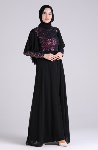 Sequined Evening Dress 9536-02 Burgundy 9536-02