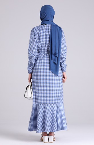 Saks-Blau Hijab Kleider 4624-05