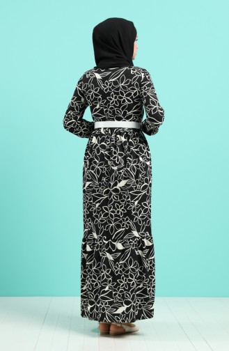 Schwarz Hijab Kleider 0378-02