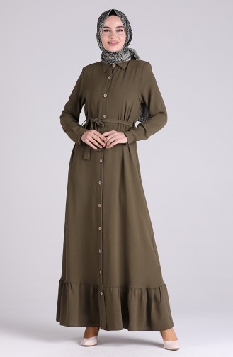 Khaki Hijab Kleider 5946-02