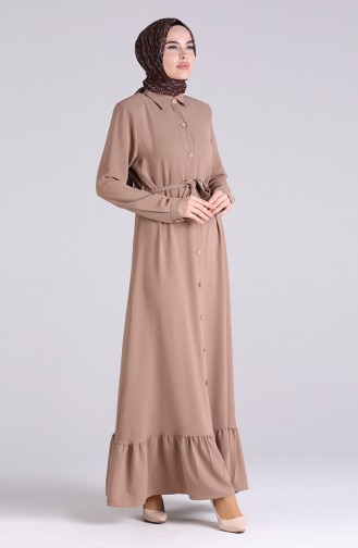 فستان بني مائل للرمادي 5946-05