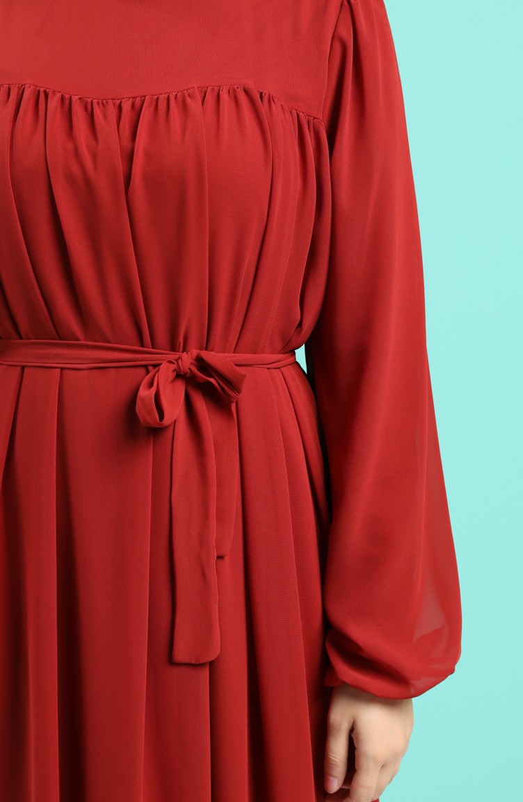 shirred chiffon gown