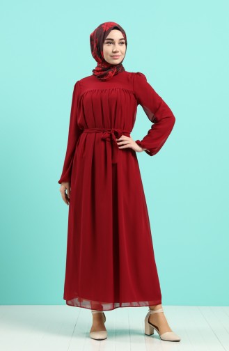 فستان أحمر كلاريت 3055-05