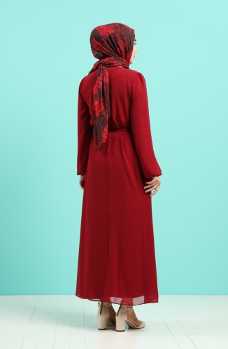 فستان أحمر كلاريت 3055-05