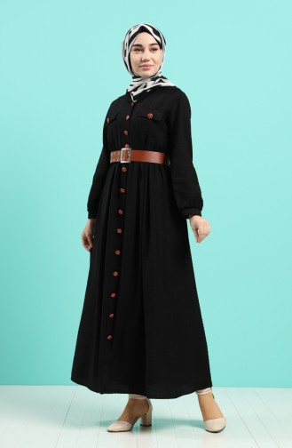 Black Hijab Dress 8094-05