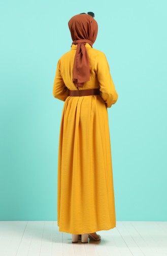 Mustard Hijab Dress 8094-06