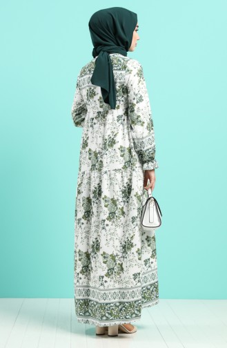 Khaki Hijab Kleider 8099-02