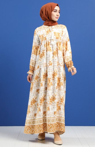 Mustard Hijab Dress 8099-04