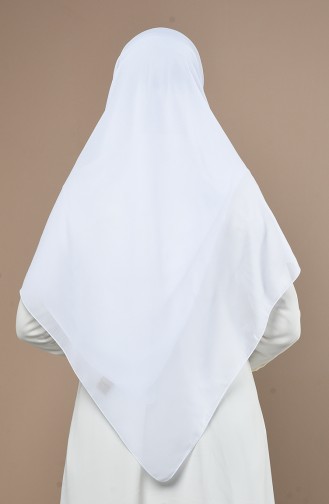 Echarpe Crêpe Grande Taille 50024-02 Blanc 02