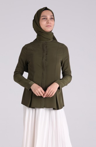 Khaki Overhemdblouse 6000-04