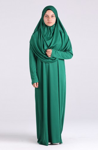 Robe de Prière Vert emeraude 0930-07