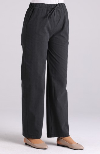 Elastic Waist Wide Leg Trousers 1001a-01 Smoked 1001A-01