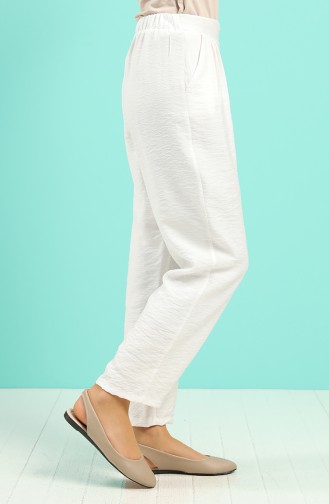 Aerobin Fabric Pants with Pockets 5016-02 White 5016-02