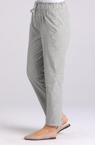 Checkered Straight-leg Pants 2061-04 Khaki 2061-04