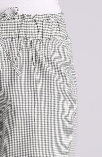 Checkered Straight-leg Pants 2061-04 Khaki 2061-04