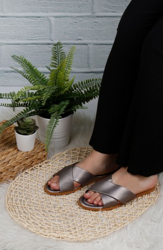 Silver Gray Summer Slippers 0002-09