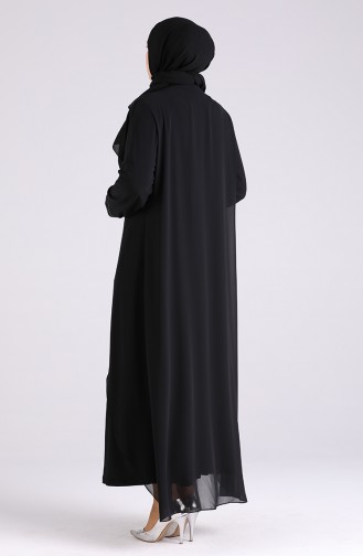 Schwarz Hijab-Abendkleider 4528-02