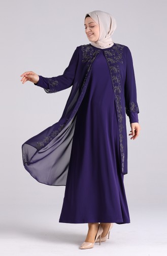 Lila Hijab-Abendkleider 3157-03