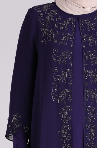 Lila Hijab-Abendkleider 3157-03
