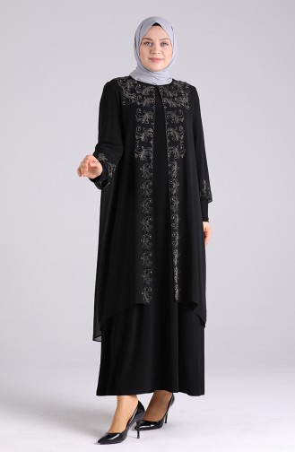 Habillé Hijab Noir 3157-03