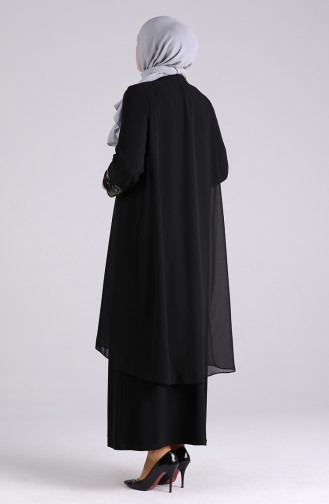 Schwarz Hijab-Abendkleider 3157-03