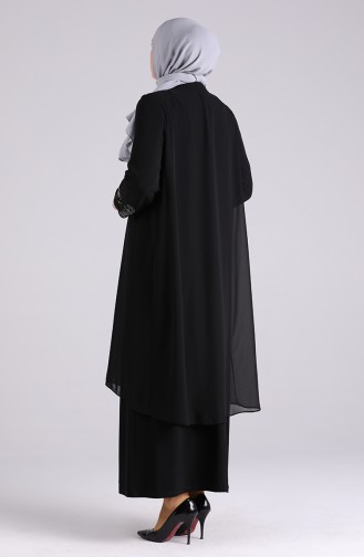 Schwarz Hijab-Abendkleider 3157-01